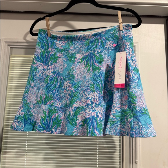 Lilly Pulitzer Luxletic Zadora High Rise Skort UPF 50+ Size M Las Olas Aqua - Picture 1 of 7